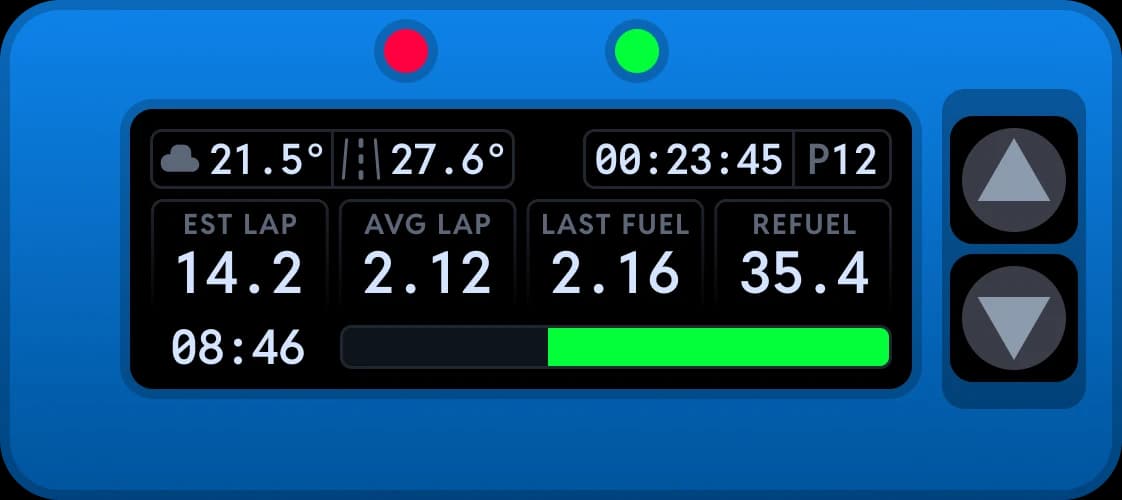 Chrono dashboard Fuel screen
