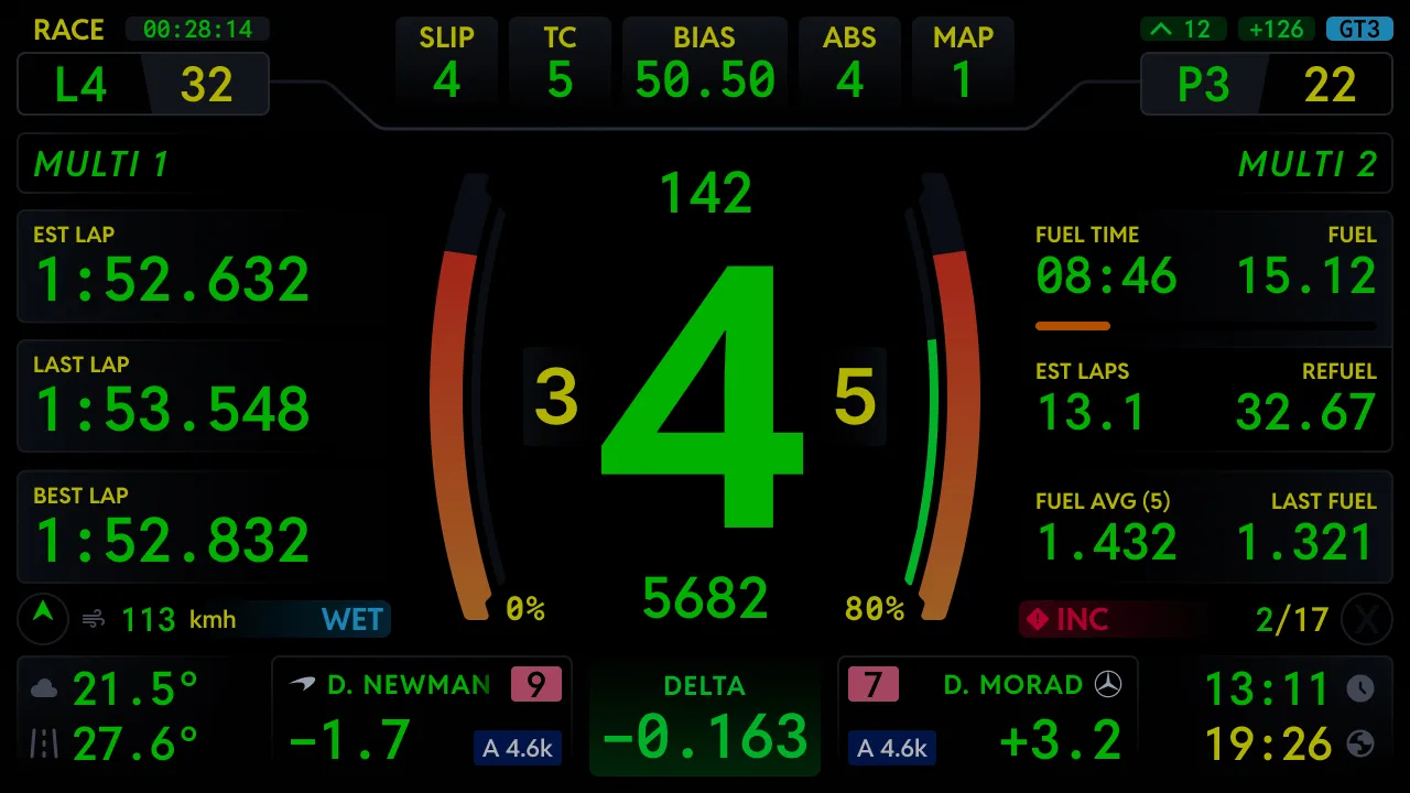Endurance dashboard Dark mode option Custom