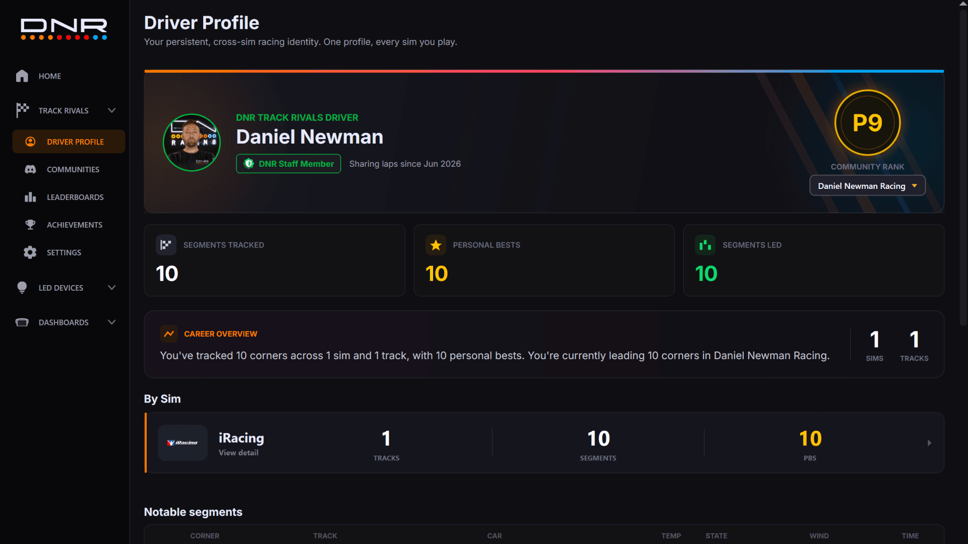 Track Rivals in the DNR plugin — screenshot 2 of 6