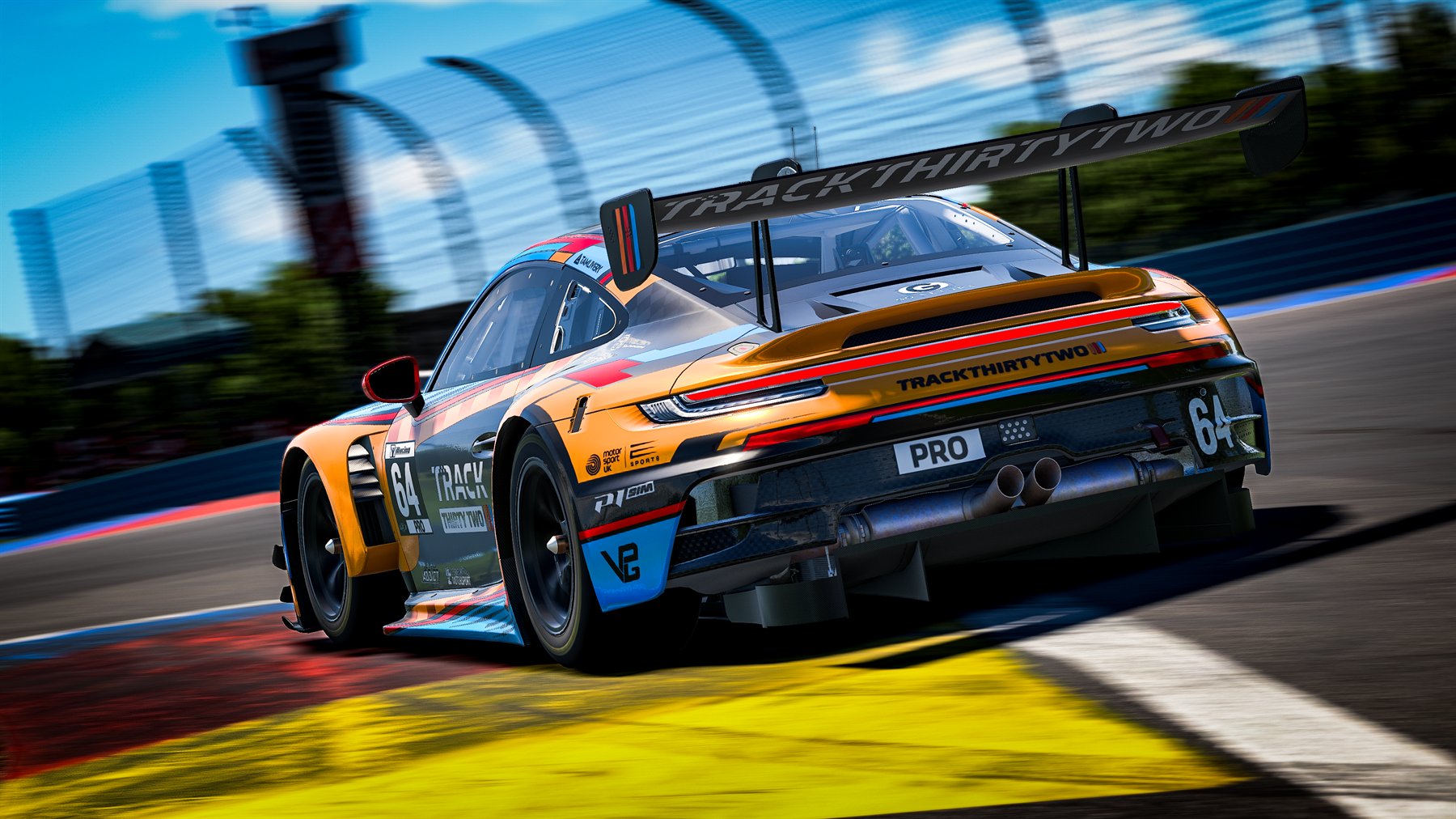 The TrackThirtyTwo Porsche 911 GT3 R in the team livery