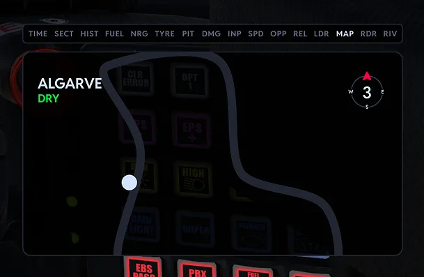 Virtual Box Map screen in the sim