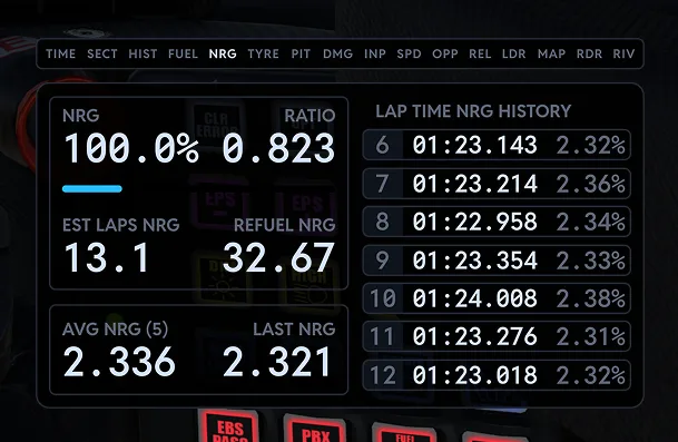 Virtual Box NRG screen in the sim