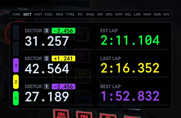 Virtual Box Sectors screen in the sim